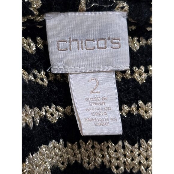 Chicos Womens Multicolor Striped‎ Duster Sweater Vest Farren Fringe Size 2 - Picture 8 of 13